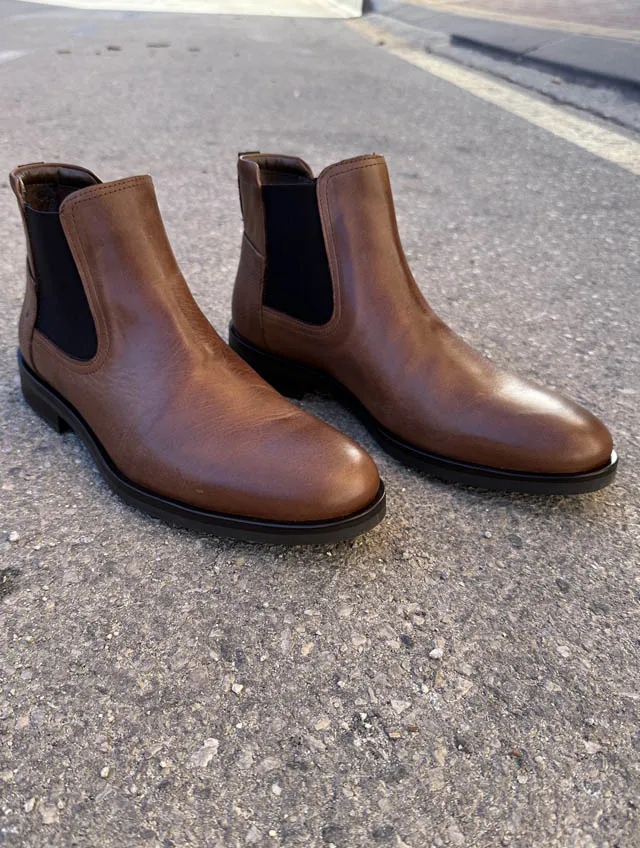 Botines chelsea marrones piel hombre
