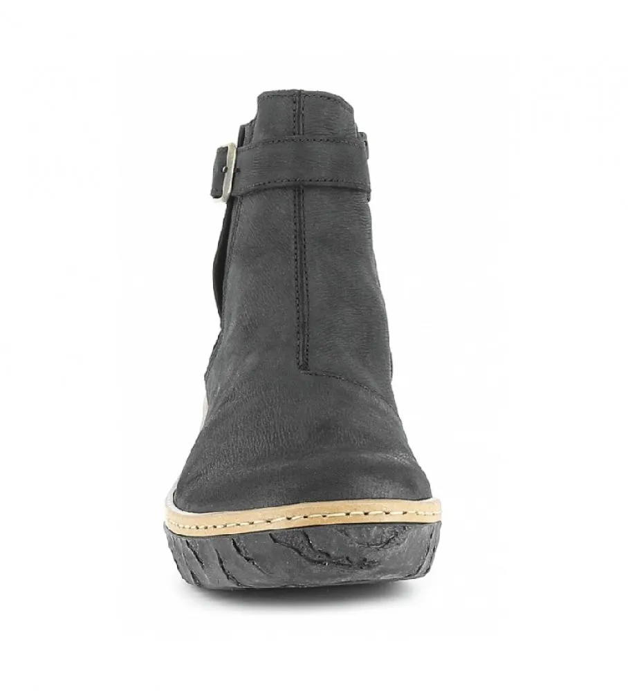 Botines de piel Myth Yggdrasil N5133 negro -Altura cuña: 5,7 cm-