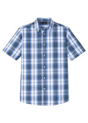 Camisa de manga corta Blanco-azul glaciar de cuadros
