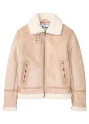 Cazadora de piel sintética Beige