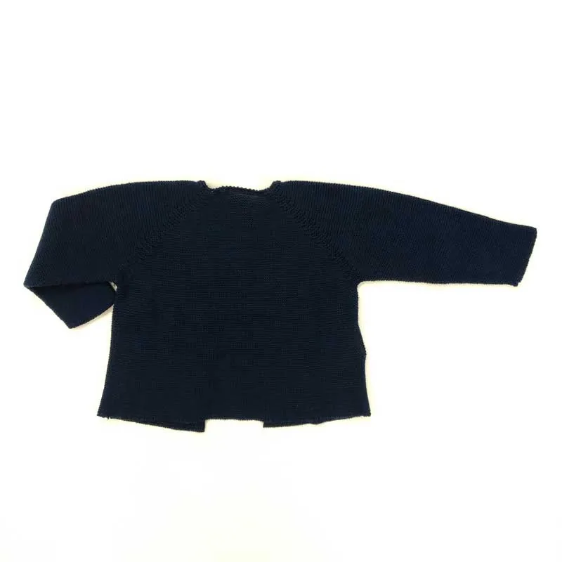 Chaqueta Bebé de Punto Larga Color Marino