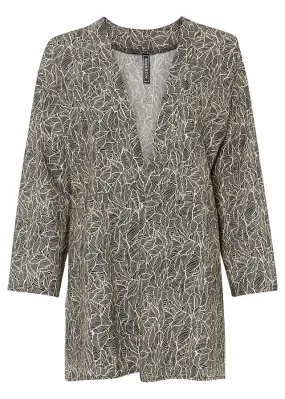 Chaqueta de lino Arena claro estampado