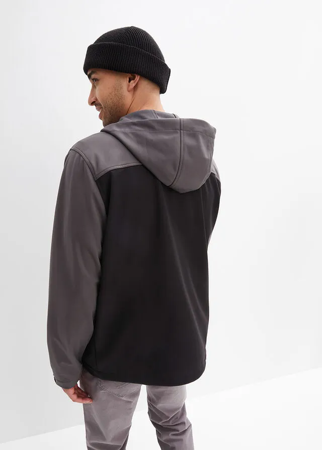 Chaqueta de tejido Softshell negro-pizarra