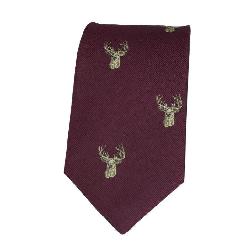 Corbata Oxford Blue Ciervo seda Wine