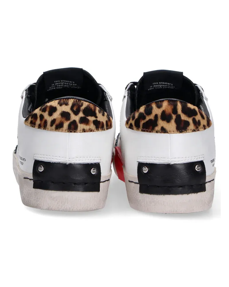 Crime - DISTRESSED 21000 WHITE/NERO/MACULATO - Sneakers woman
