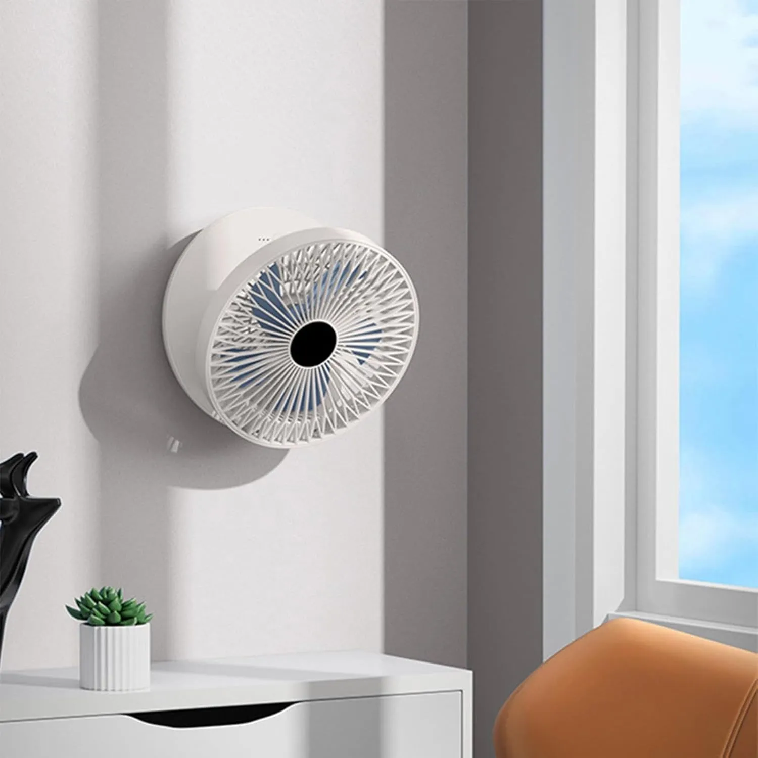 Genérico Ventilador de montaje de pared - Ventilador de pared | de circulador de aire tranquilo | de escritorio montado en la | 