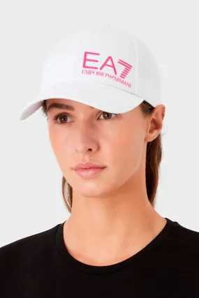 Gorra EA7 Logo Blanca y rosa