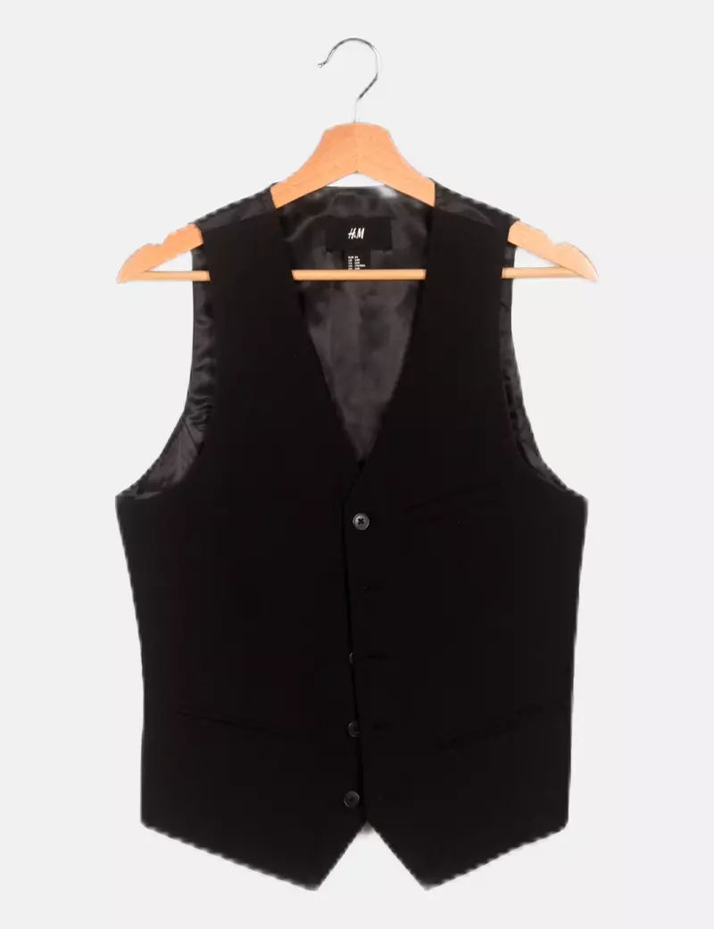 H&M Chaleco de traje negro