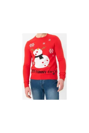 Jersey navideño muñeco nieve rojo