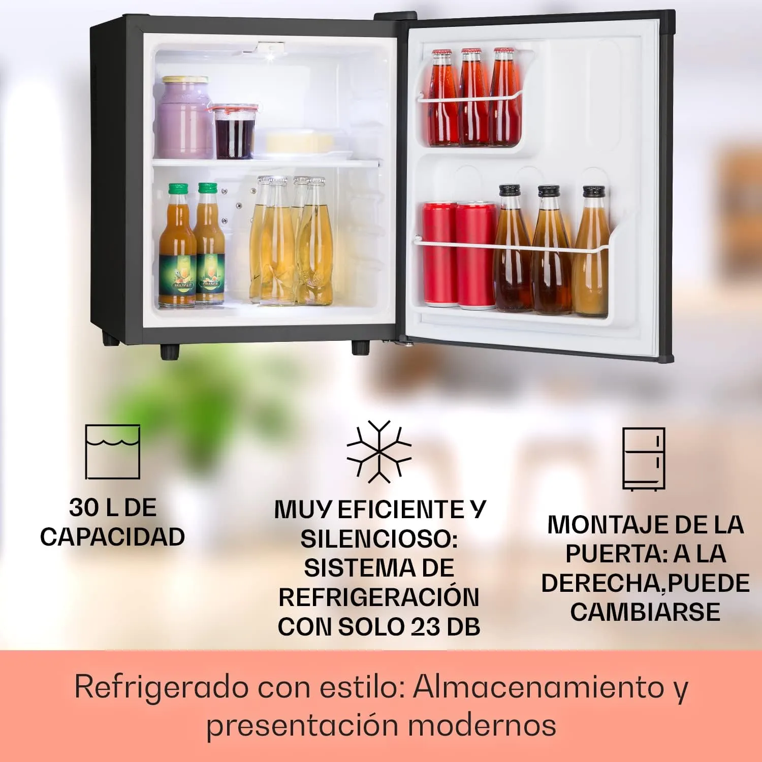 KLARSTEIN Nevera Pequeña para Habitación, Mini Nevera Comida, Bebidas, Cerveza, Cosméticos, Frigirificos Pequeños Temperatura 0-