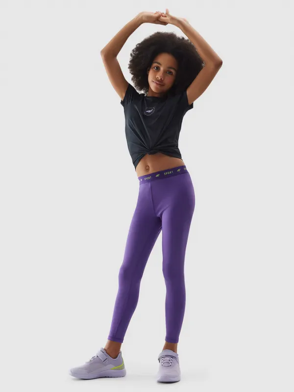 Malla larga 4F TIGHTS FNK F223-NIÑA-50S-VIOLETA
