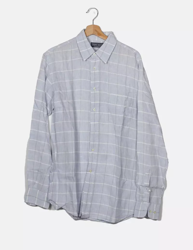 Massimo Dutti Camisa azul cuadros