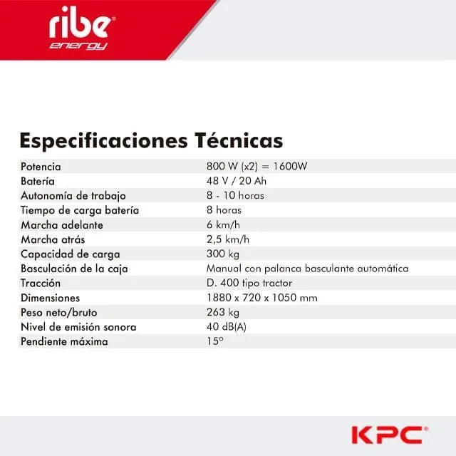 Mini Dumper a Batería KPC KGFC300EN 4X4
