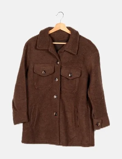 NoName Sobrecamisa paño marrón