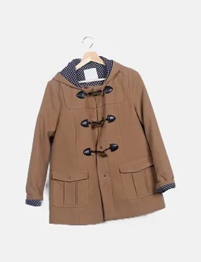 Primark Trenka paño camel con capucha