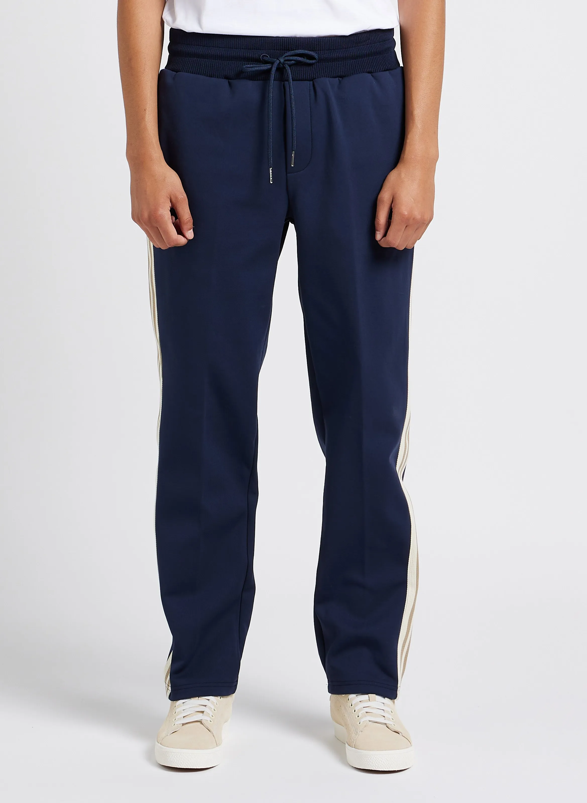 STERLING - Pantalón recto de jogging con rayas gruesas en el lateral en azul