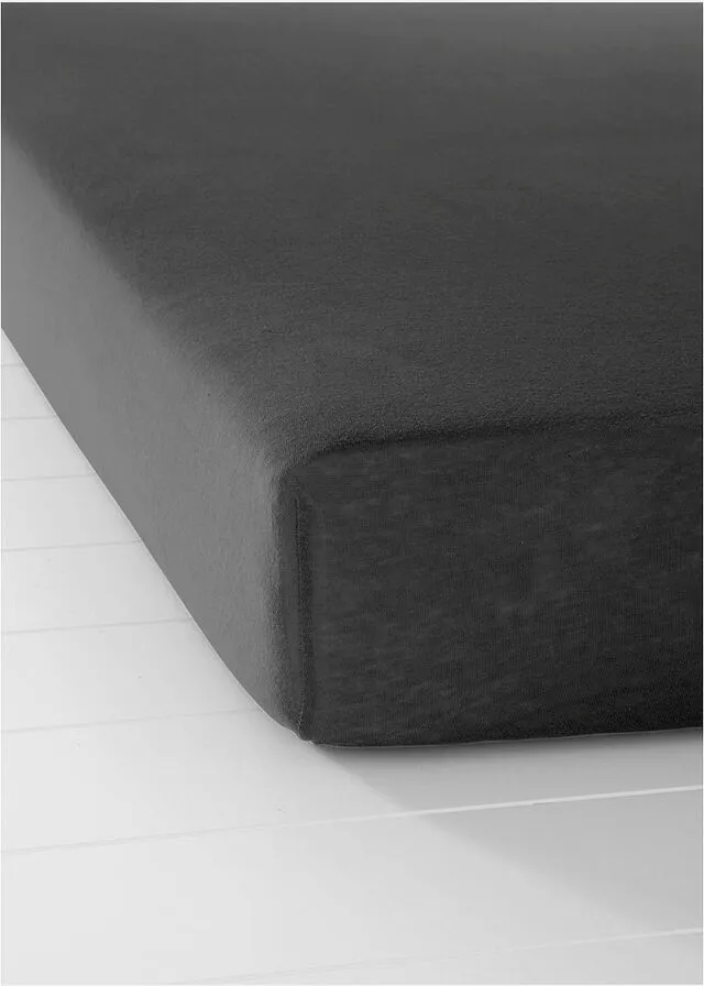Sábana bajera en tejido de punto de algodón Negro