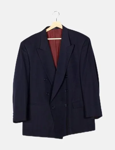 TORRE Chaqueta de traje azul marino lisa