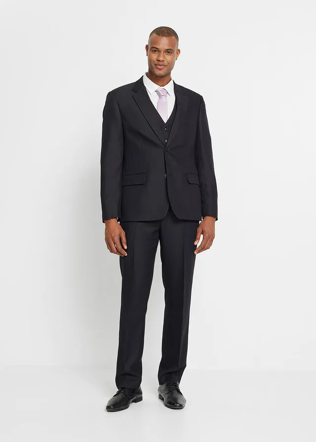 Traje (4 piezas): americana, pantalón, chaleco, corbata Negro